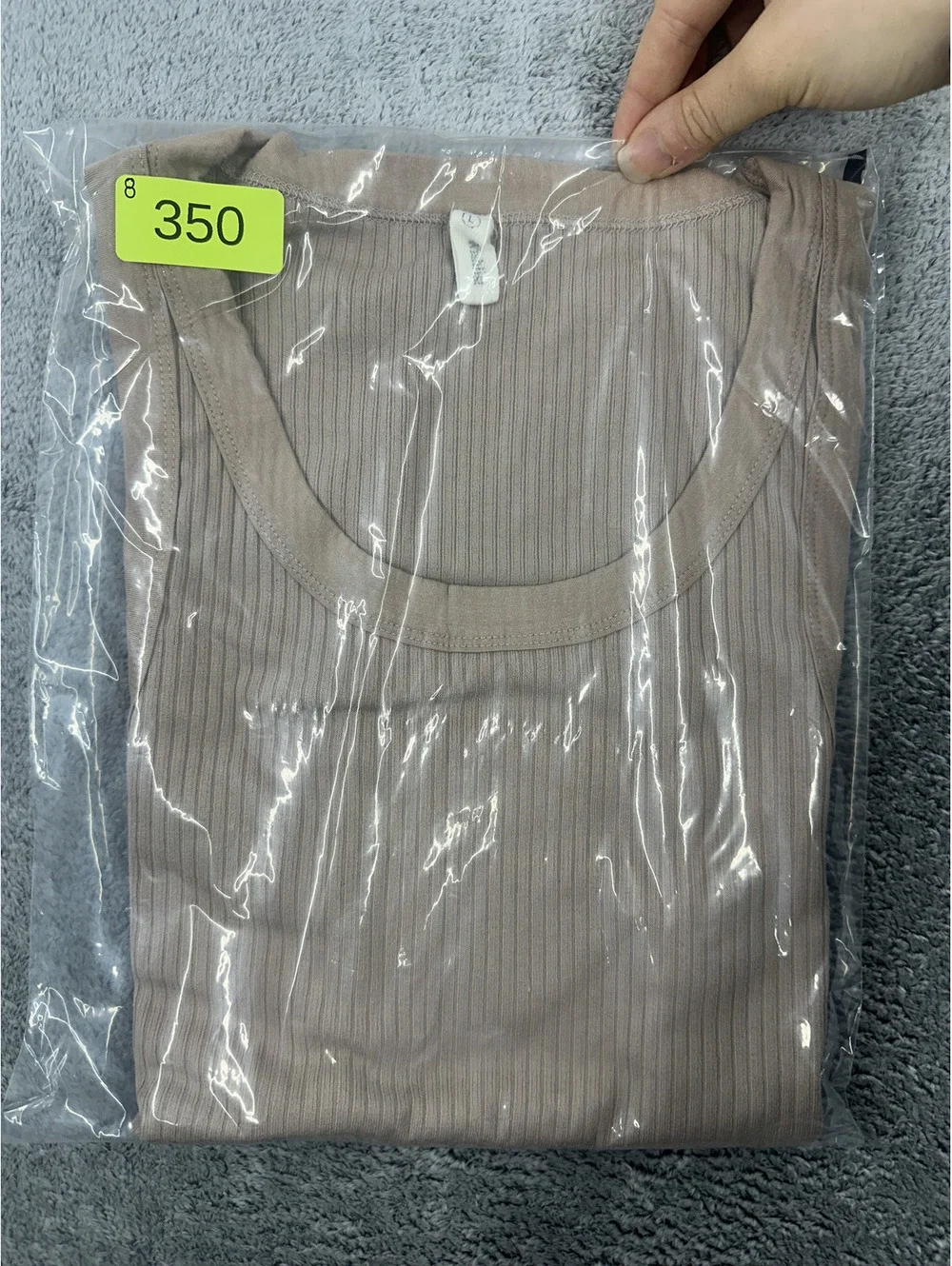 Wishlist Ribbed Tan/Cream Tank Top Casual Minimalist Sporty